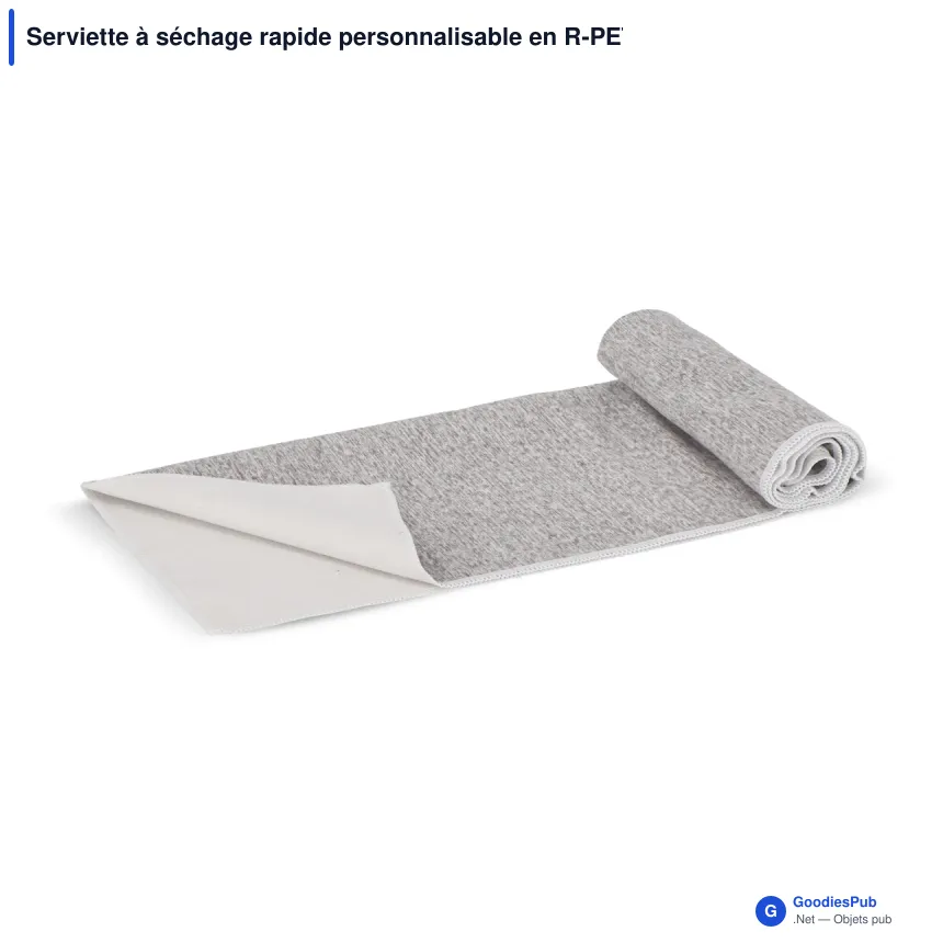 Serviette à séchage rapide personnalisable en R-PET avec logo - 30 x 80 cm - Image 2