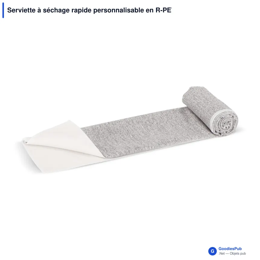 Serviette à séchage rapide personnalisable en R-PET avec logo - 50 x 100 cm - Image 2