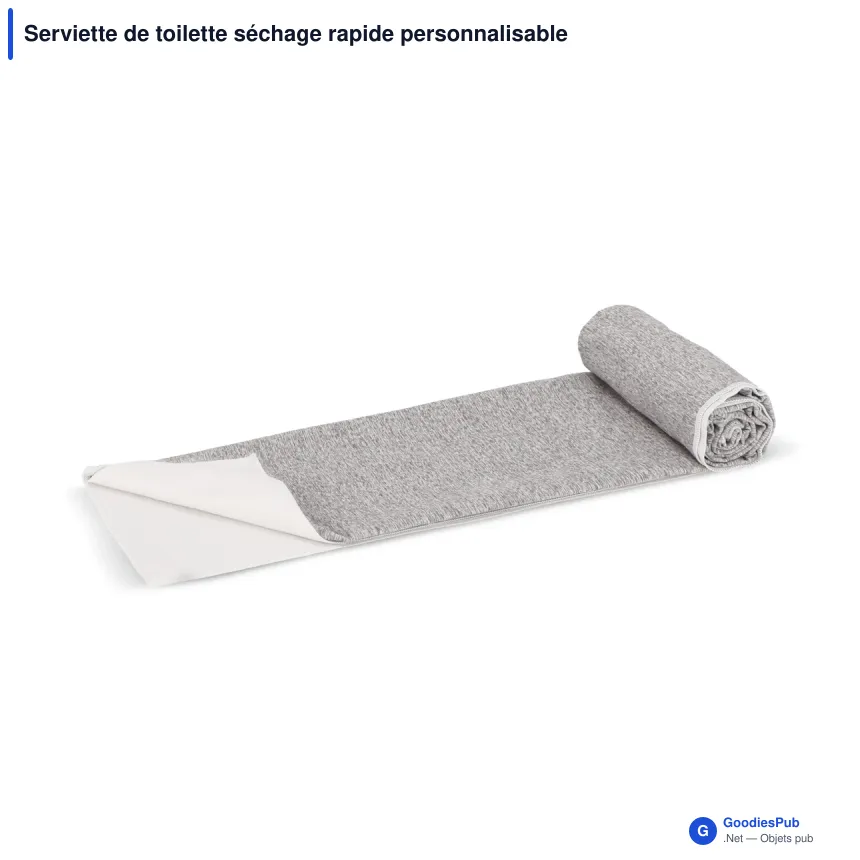 Serviette de toilette séchage rapide personnalisable R-PET avec logo - 70 x 140 cm - Image 2
