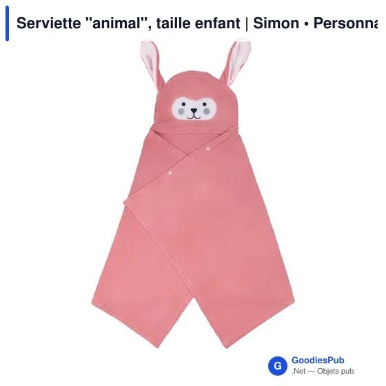 Serviette personnalisable enfant avec logo - Simon - Image 1