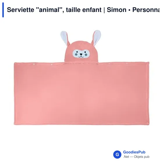 Serviette personnalisable enfant avec logo - Simon - Image 3