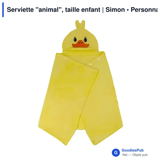 Serviette personnalisable enfant avec logo - Simon - Image 10