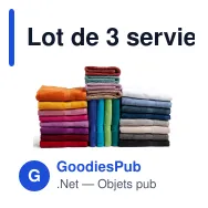 Lot de 3 serviettes de bain personnalisable Fairtrade 70 x 130 cm avec logo - Lord Nelson - Miniature 1