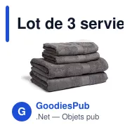 Lot de 3 serviettes de bain personnalisable Fairtrade 70 x 130 cm avec logo - Lord Nelson - Miniature 2