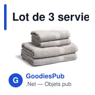 Lot de 3 serviettes de bain personnalisable Fairtrade 70 x 130 cm avec logo - Lord Nelson - Miniature 4