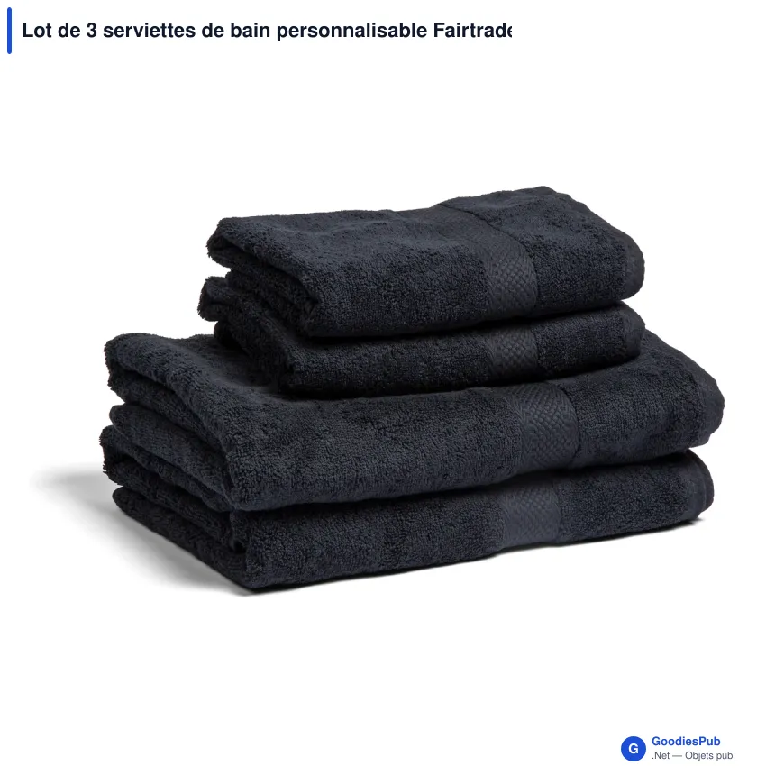 Lot de 3 serviettes de bain personnalisable Fairtrade 70 x 130 cm avec logo - Lord Nelson - Image 5