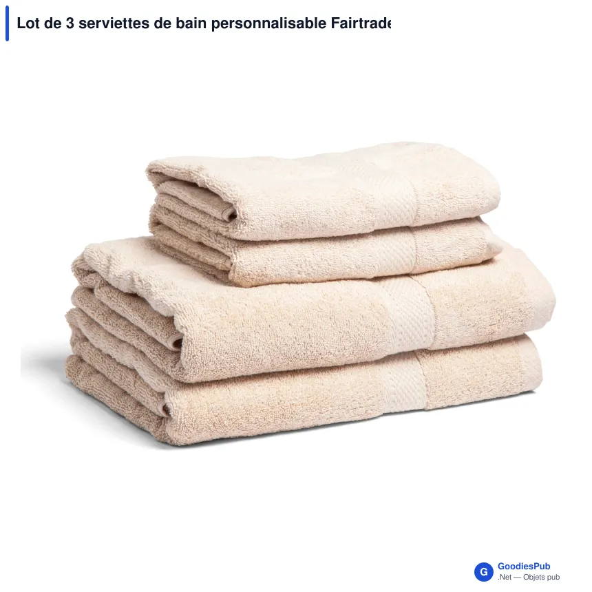 Lot de 3 serviettes de bain personnalisable Fairtrade 70 x 130 cm avec logo - Lord Nelson - Image 8