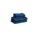 Variante Bleu foncé - Lot de 3 serviettes de bain personnalisable Fairtrade 70 x 130 cm avec logo - Lord Nelson