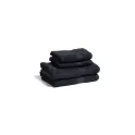 Variante Noir - Lot de 3 serviettes de bain personnalisable Fairtrade 70 x 130 cm avec logo - Lord Nelson