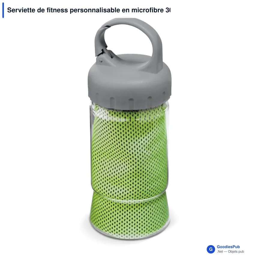 Serviette de fitness personnalisable en microfibre 30 x 90 cm avec logo - Fitness - Image 2