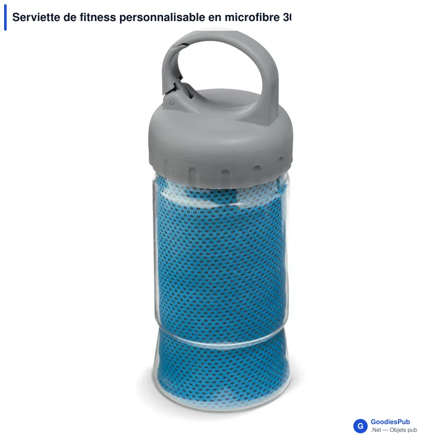 Serviette de fitness personnalisable en microfibre 30 x 90 cm avec logo - Fitness - Image 3
