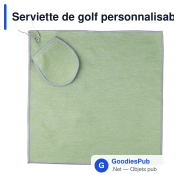 Serviette de golf personnalisable en rPET Idris avec logo