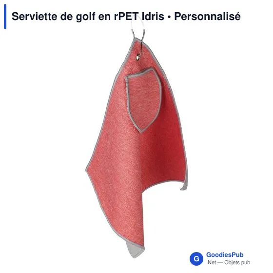 Serviette de golf personnalisable en rPET Idris avec logo - Image 2