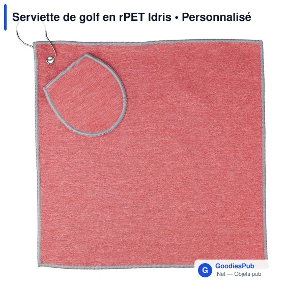 Serviette de golf personnalisable en rPET Idris avec logo - Image 11
