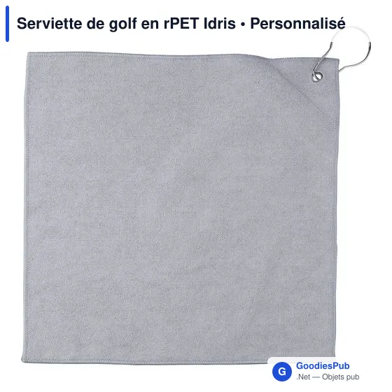 Serviette de golf personnalisable en rPET Idris avec logo - Image 3
