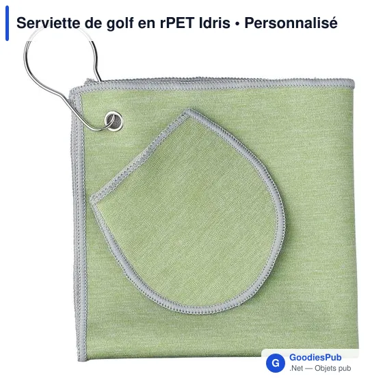 Serviette de golf personnalisable en rPET Idris avec logo - Image 4