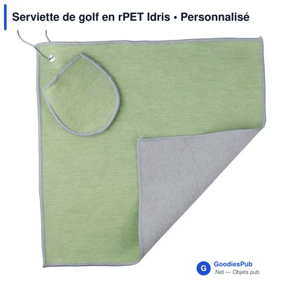 Serviette de golf personnalisable en rPET Idris avec logo - Image 5