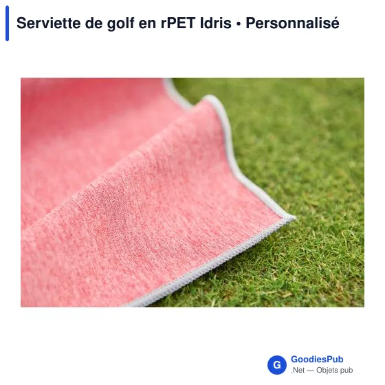 Serviette de golf personnalisable en rPET Idris avec logo - Image 7