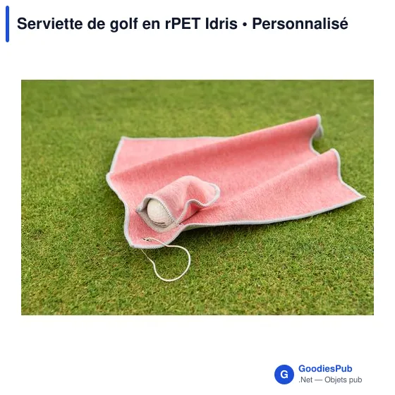 Serviette de golf personnalisable en rPET Idris avec logo - Image 8