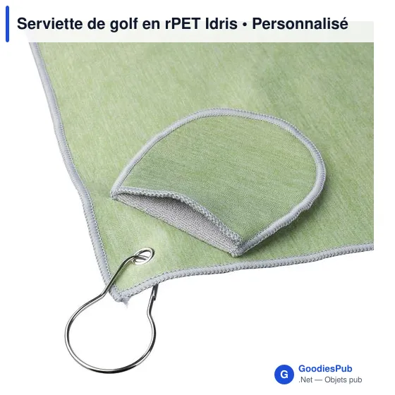 Serviette de golf personnalisable en rPET Idris avec logo - Image 9