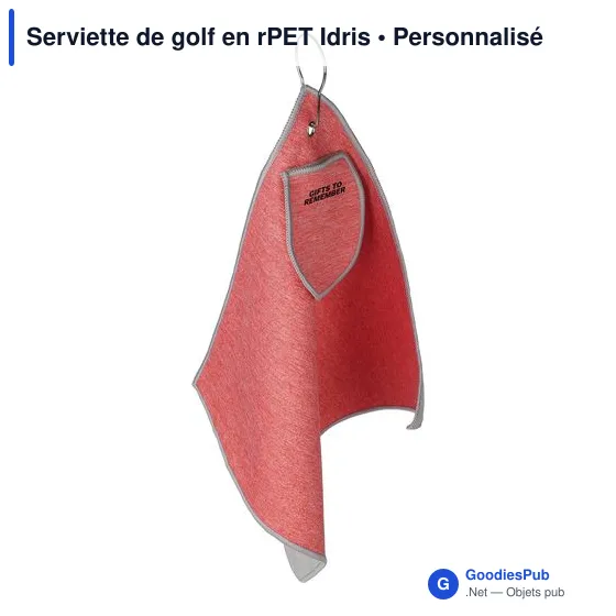Serviette de golf personnalisable en rPET Idris avec logo - Image 10