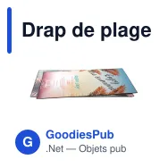 Drap de plage séchage rapide personnalisable microfibre avec logo - 100 x 180 cm - Miniature 1