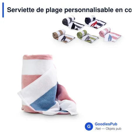 Serviette de plage personnalisable en coton 80 x 160 cm avec logo - Lord Nelson