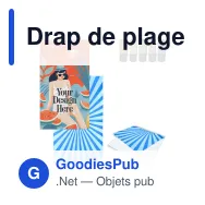 Drap de plage personnalisable en R-PET 100 x 180 cm coloré avec logo - Quick Dry R-PET - Miniature 1