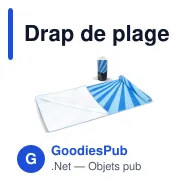 Drap de plage personnalisable en R-PET 100 x 180 cm coloré avec logo - Quick Dry R-PET - Miniature 4