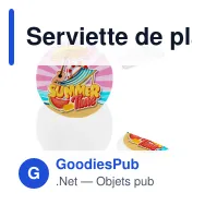 Serviette de plage ronde personnalisable Ø 150 cm double face avec logo - Ronde - Miniature 1