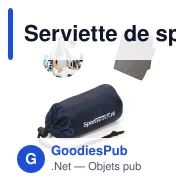 Serviette de sport personnalisable en microfibre 80 x 40 cm avec logo - Sport - Miniature 1