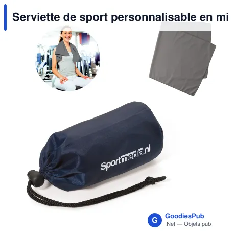 Serviette de sport personnalisable en microfibre 80 x 40 cm avec logo - Sport