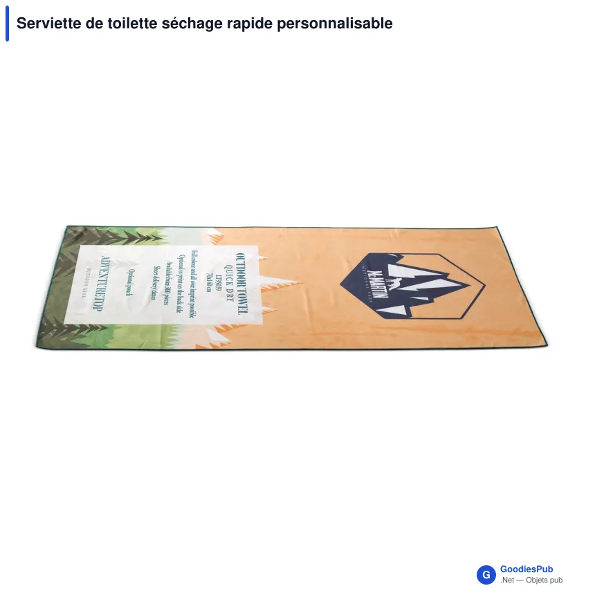 Serviette de toilette séchage rapide personnalisable microfibre avec logo - 70 x 140 cm - Image 2