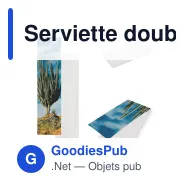 Serviette double face personnalisable 400 g/m² avec logo - 30 x 130 cm - Miniature 1