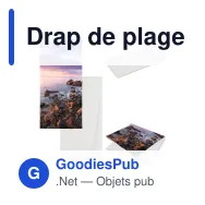 Drap de plage double face personnalisable 400 g/m² avec logo - 100 x 180 cm - Miniature 1