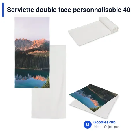 Serviette double face personnalisable 400 g/m² avec logo - 50 x 100 cm