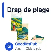 Drap de plage personnalisable en R-PET 300 g/m² avec logo - 100 x 180 cm - Miniature 1