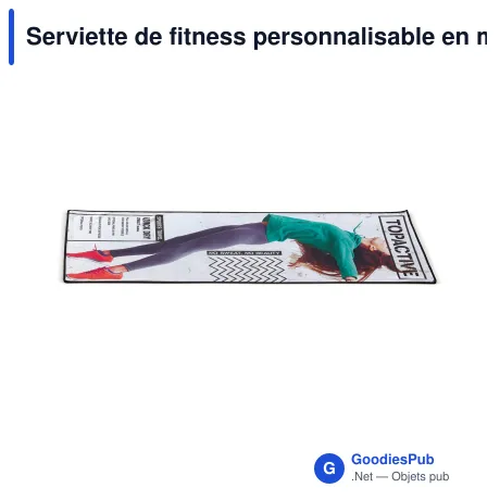 Serviette de fitness personnalisable en microfibre avec logo - 80 x 30 cm
