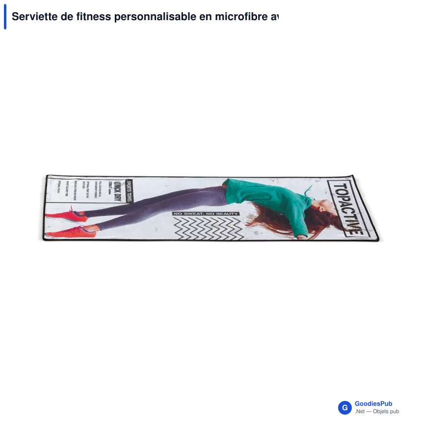 Serviette de fitness personnalisable en microfibre avec logo - 80 x 30 cm - Image 2