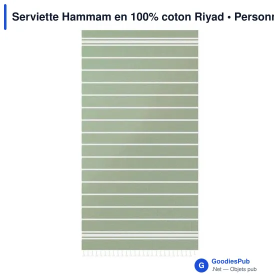 Serviette Hammam personnalisable en coton avec logo - modèle Riyad - Image 1
