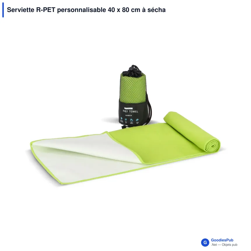 Serviette R-PET personnalisable 40 x 80 cm à séchage rapide avec logo - Pochette - Image 6