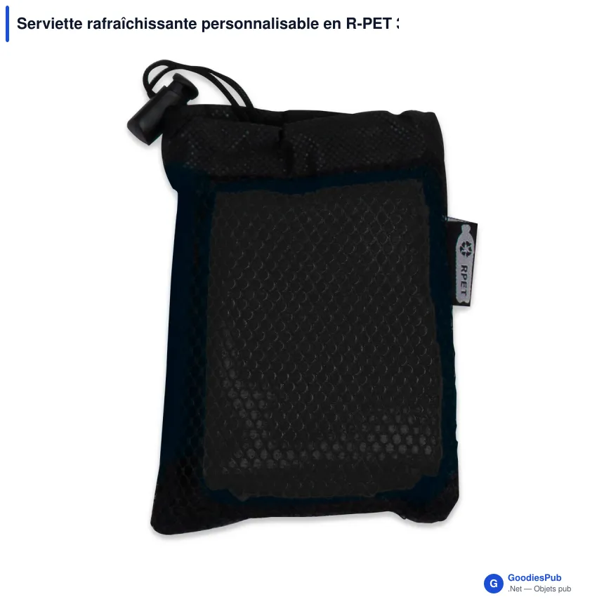 Serviette rafraîchissante personnalisable en R-PET 30 x 80 cm avec logo - Cool - Image 3