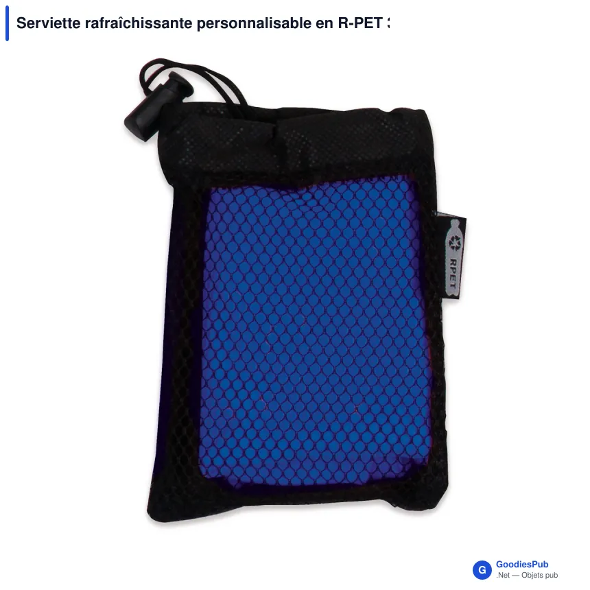 Serviette rafraîchissante personnalisable en R-PET 30 x 80 cm avec logo - Cool - Image 4