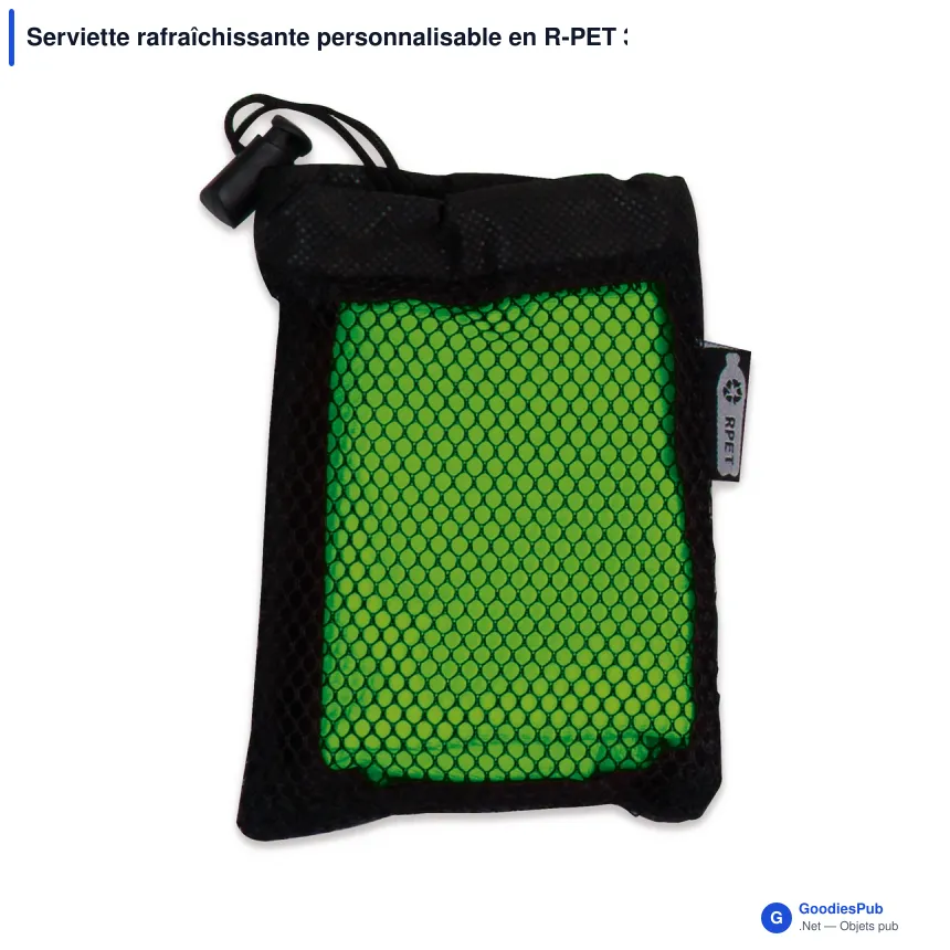 Serviette rafraîchissante personnalisable en R-PET 30 x 80 cm avec logo - Cool - Image 5