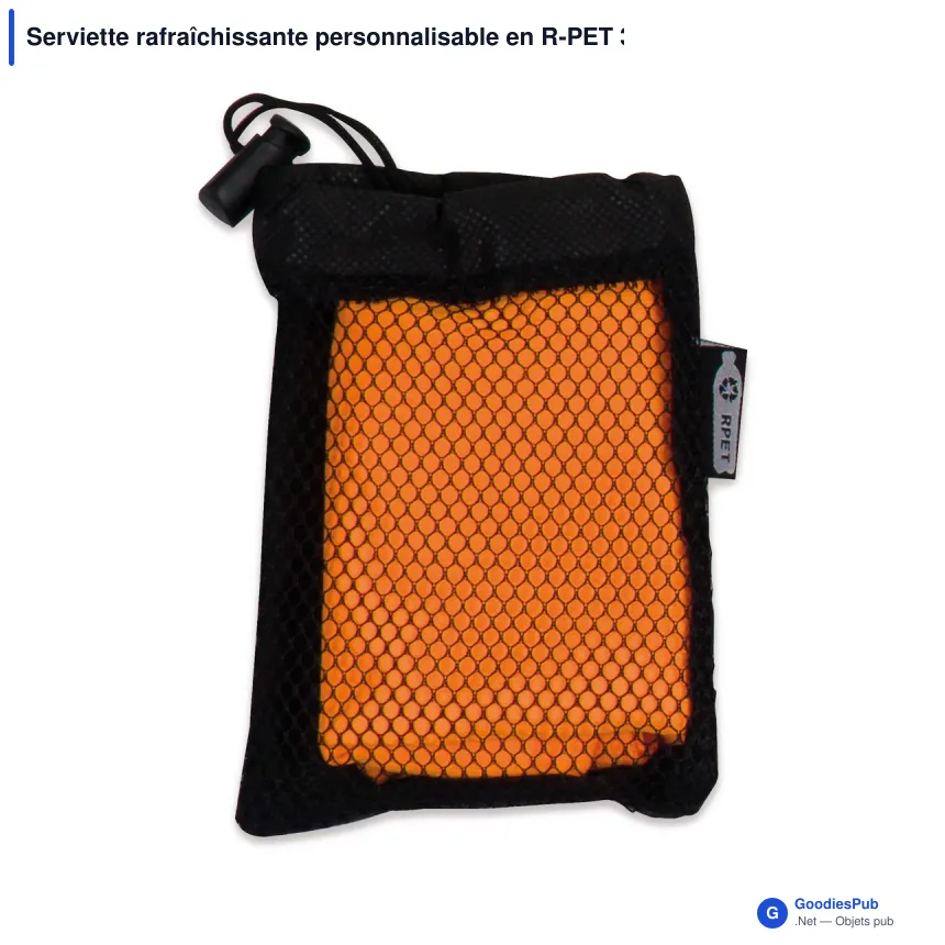 Serviette rafraîchissante personnalisable en R-PET 30 x 80 cm avec logo - Cool - Image 6