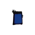 Variante Noir / Bleu - Serviette rafraîchissante personnalisable en R-PET 30 x 80 cm avec logo - Cool