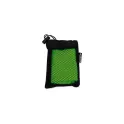 Variante Noir / Vert clair - Serviette rafraîchissante personnalisable en R-PET 30 x 80 cm avec logo - Cool