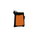 Variante Noir / Orange - Serviette rafraîchissante personnalisable en R-PET 30 x 80 cm avec logo - Cool