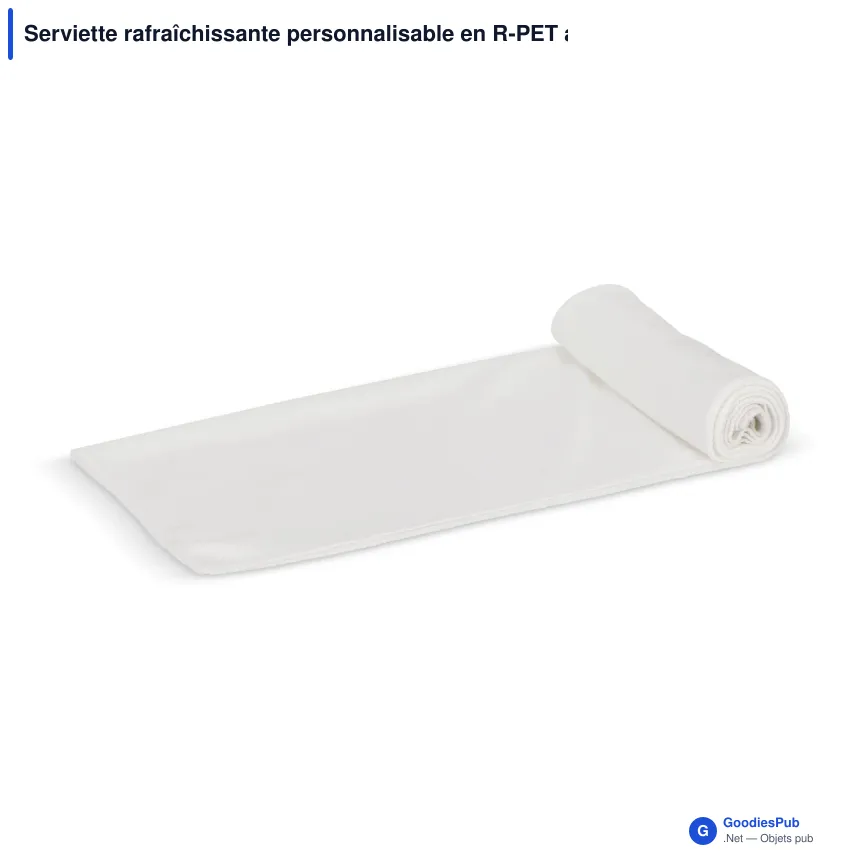 Serviette rafraîchissante personnalisable en R-PET avec logo - 30 x 80 cm - Image 2