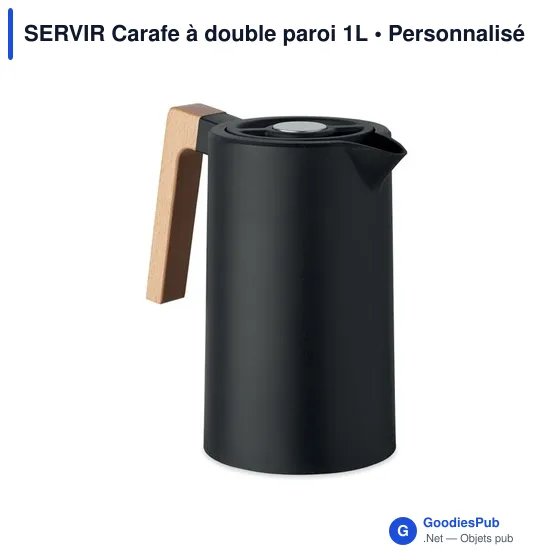 Carafe isotherme personnalisable SERVIR avec logo - 1L - Image 1